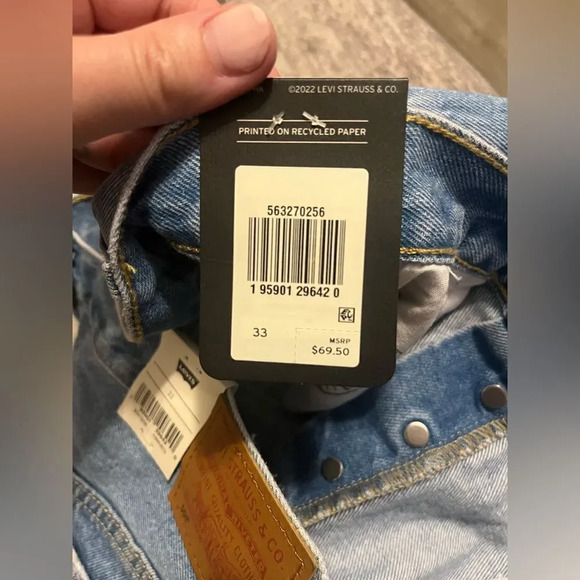 Levi's 501® Original Cutoff Denim Shorts Ojai Light Stone Size 33 - Picture 7 of 8